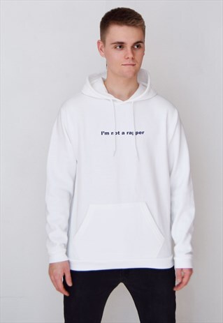 WHITE I'M NOT A RAPPER (NAVY) HOODIE