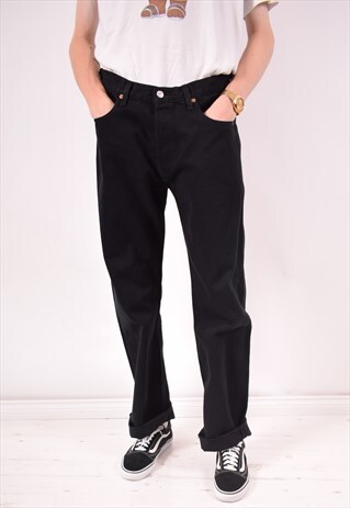LEVI'S 501 MENS VINTAGE JEANS W34 L34 BLACK 90S