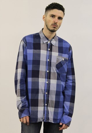 VINTAGE BLUE CHECKED TOMMY HILFIGER SHIRT