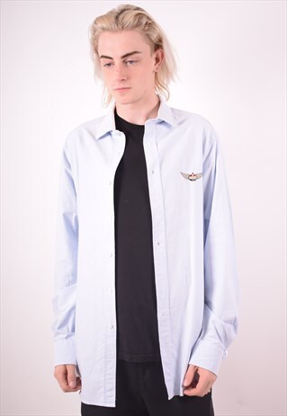 MENS VINTAGE SHIRT XL BLUE 90S