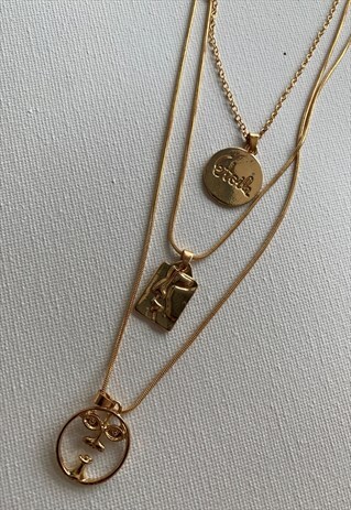 GOLDEN FACE MIX NECKLACE