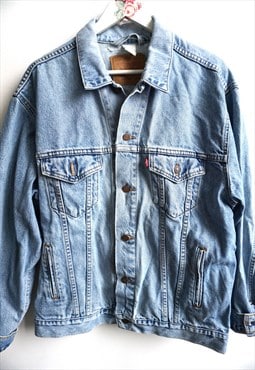 Vintage Levi Strauss Denim Jacket Grunge Oversize Western 