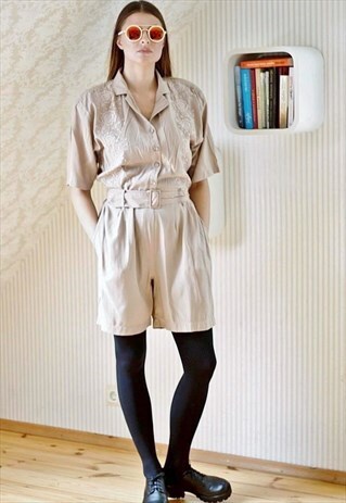VINTAGE BEIGE PLAYSUIT