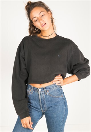 VINTAGE 90S USA CROP SWEATSHIRT/ R464