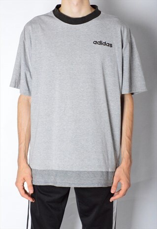 VINTAGE 90S GREY ADIDAS BASKETBALL T-SHIRT