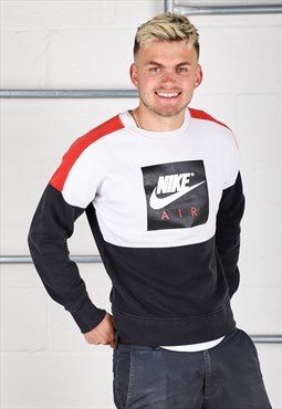 Vintage Nike Sweatshirt in White Pullover Jumper Small