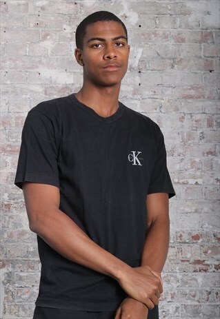 VINTAGE CALVIN KLEIN LOGO T-SHIRT BLACK