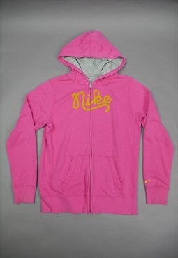 Vintage Nike Zip Up Hoodie in Pink with Logo