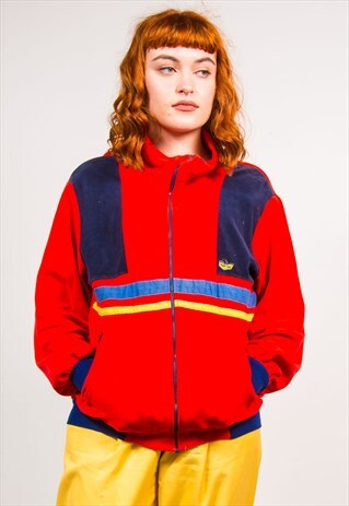 VINTAGE 90'S RED VELVET TRACKSUIT JACKET