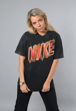 black and orange nike shirt