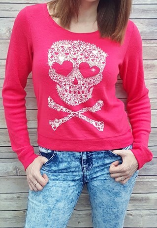 SOFT PINK SKULL JUMPER