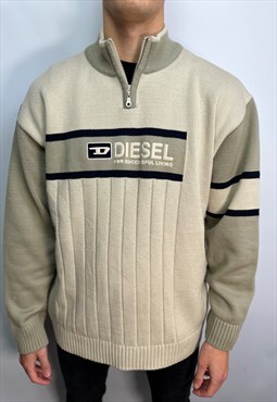 Vintage Diesel 1/4 Zip Jumper in Beige