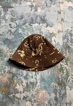 Brown Paisley Boho Bucket Hat