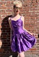 Vintage 80s Purple Prom Puffball Mini Dress