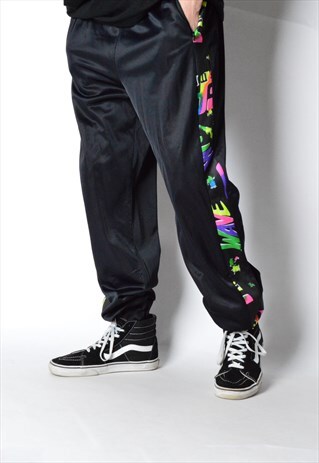 VINTAGE 90S BLACK ABSTRACT PANTS