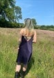 VINTAGE 00S Y2K SATIN SUMMER BOHO SLIP DRESS