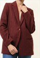 60S WOOL BURGUNDY BLAZER VINTAGE TWEED BLAZER 4711