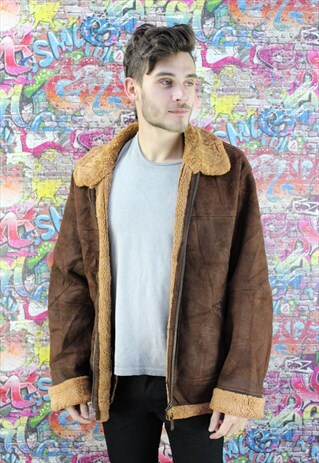 VINTAGE AVIATOR/FLYING JACKET. SHEARLING SHEEP SKIN. UNISEX.