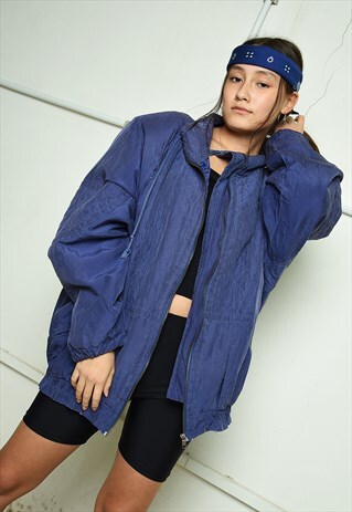 VINTAGE 80'S RETRO MINIMALIST PURPLE DADS BOMBER JACKET