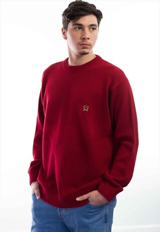 NEW VINTAGE TOMMY HILFIGER LOGO SWEATER JUMPER 90S L 28.9
