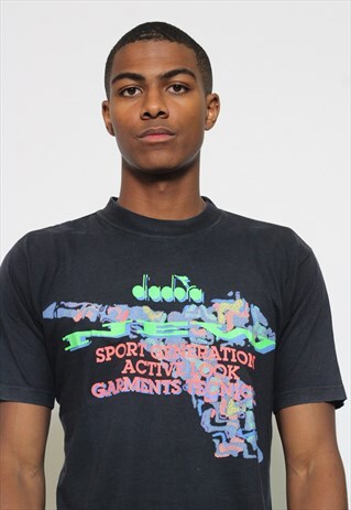 VINTAGE DIADORA PRINT LOGO T-SHIRT