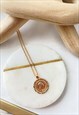 GOLD ROUND COIN DAINTY PENDANT NECKLACE