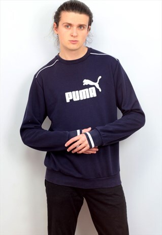1990'S VINTAGE NAVY PUMA SWEATSHIRT