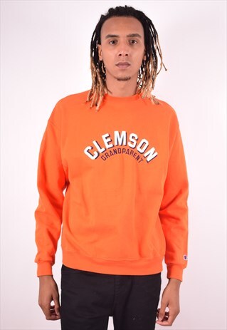 CHAMPION MENS VINTAGE CLEMSON SWEATSHIRT JUMPER LARGE 90S