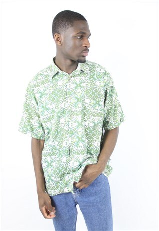 VINTAGE ABSTRACT 90'S PATTERNED SHIRT