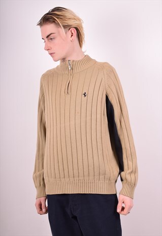 FILA MENS VINTAGE FERRARI JUMPER SWEATER XL BROWN 90S