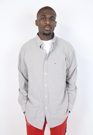 VINTAGE TOMMY HILFIGER GREY CHECK SHIRT