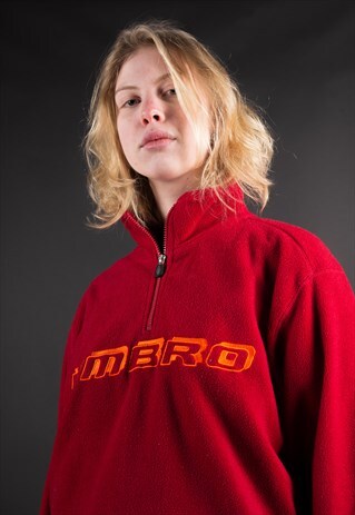 VINTAGE SPELL OUT UMBRO 1/4 ZIP FLEECE TOP