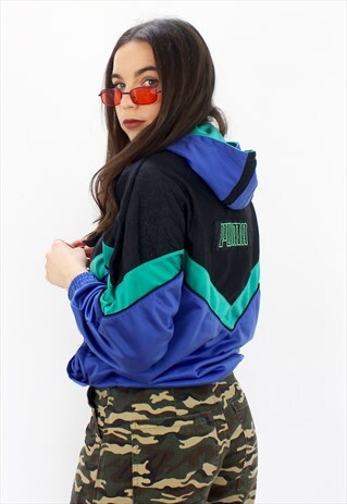 90'S RETRO MULTI-COLOURED 1/4 ZIP JACKET