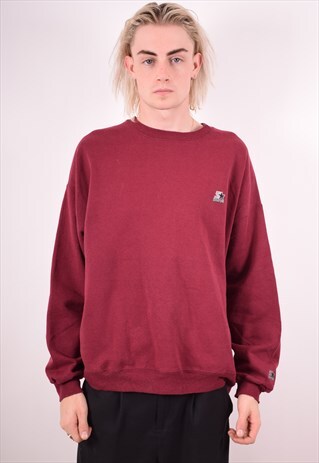STARTER MENS VINTAGE SWEATSHIRT JUMPER XL MAROON 90S