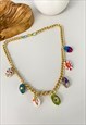 PAINTED CONCH SHELLS NECKLACE