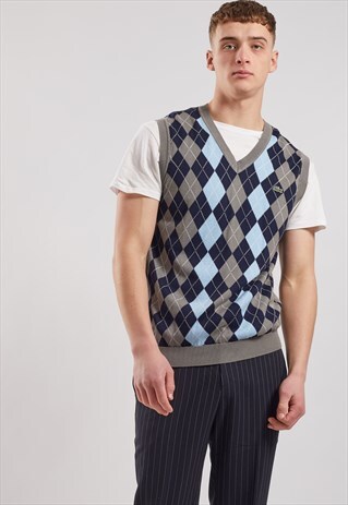 VINTAGE LACOSTE V-NECK SLEEVELESS JUMPER