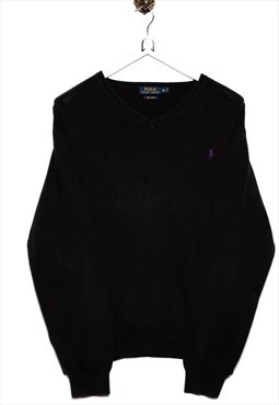 Vintage Polo Ralph Lauren  Sweater Logo Stick Black 