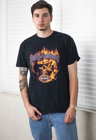 VINTAGE HARLEY DAVIDSON T-SHIRT LOGO 90S L 8.2
