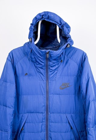 VINTAGE NIKE PADDED PUFFER JACKET BLUE MEDIUM