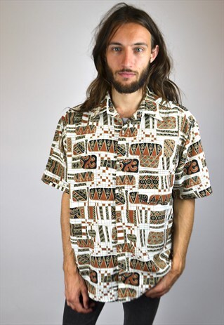 VINTAGE 90'S PATTERNED SHORT-SLEEVED SHIRT