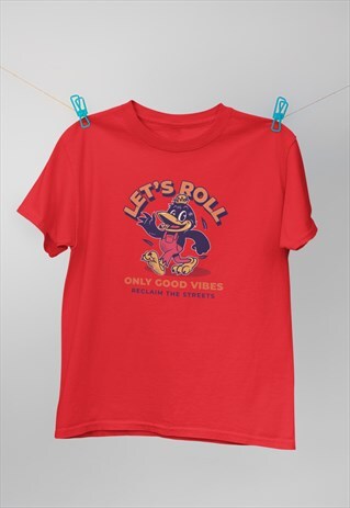 RAVEN LETS ROLL GOOD VIBE RED T-SHIRT TSHIRT TEE