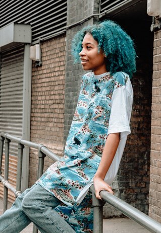 HAWAII PRINT LONGLINE TOP