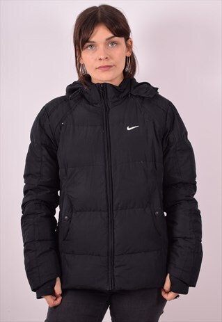 NIKE WOMENS VINTAGE PADDED JACKET MEDIUM BLACK 90S