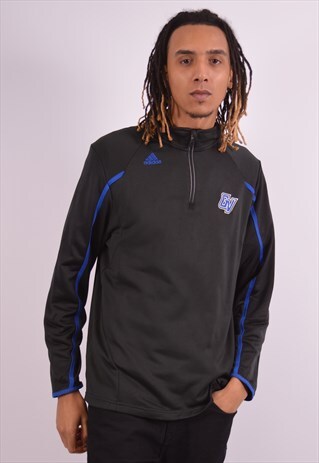 VINTAGE ADIDAS PULLOVER TRACKSUIT TOP BLACK
