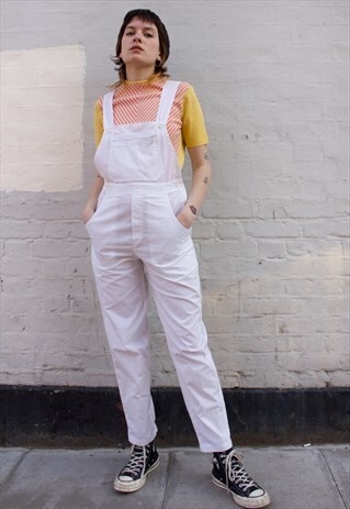 WHITE VINTAGE DUNGAREES