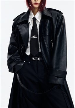 Women's Retro high-quality PU leather coat S VOL.1
