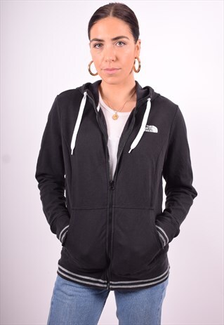 THE NORTH FACE WOMENS VINTAGE HOODIE JACKET LARGE BLACK 90'S