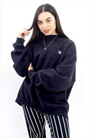 90'S RETRO NAVY OVERSIZED SWEATSHIRT