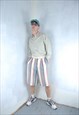 VINTAGE 80'S BAGGY BOARD LONG FUNKY STRIPPED FESTIVAL SHORTS