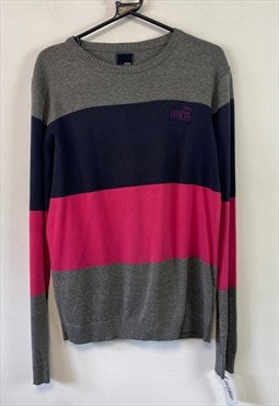 Grey Navy Pink Jumper Jack & Jones Jumper Women's Large